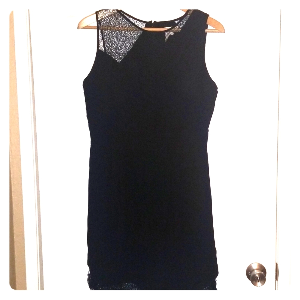 BCBG Generations Lace Contrast Pleat Cocktail Dres
